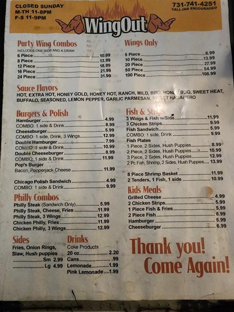 Wing Out Menu image 1